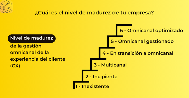 Infographic showing the maturity levels of a company in the form of a scale