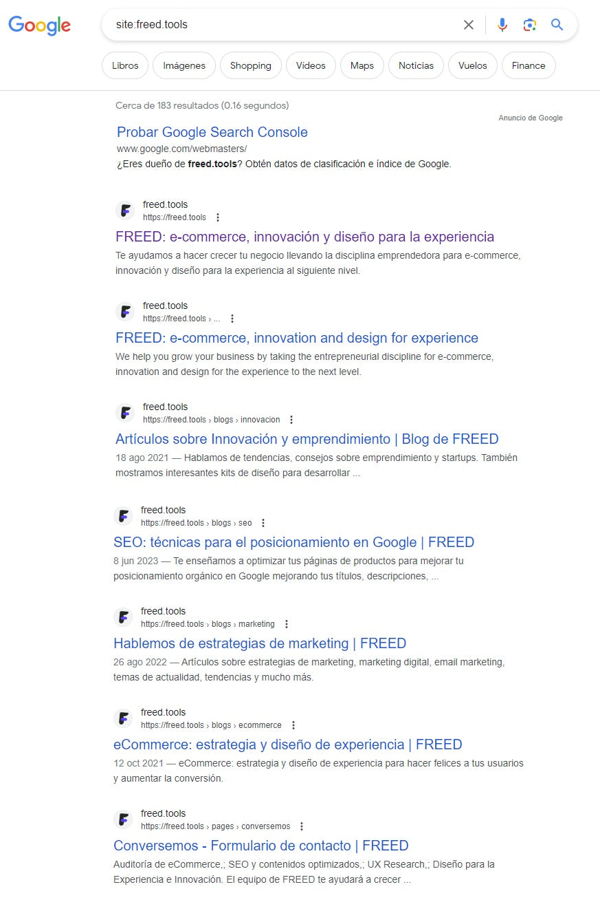 Example of using the “site” command in Google.