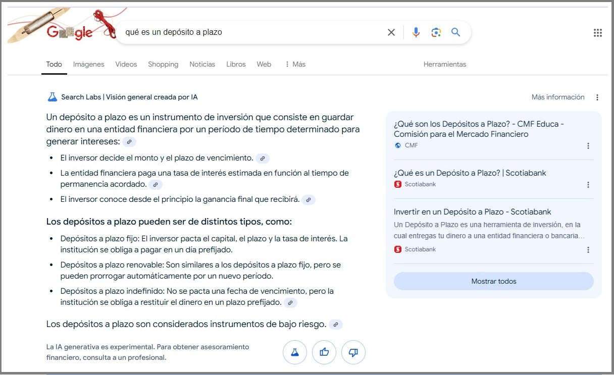Screenshot of a search with Google's AI Overview