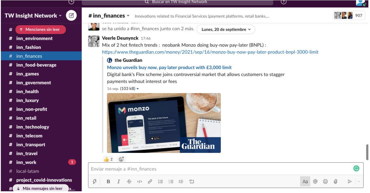 Screenshot of an example of a permanent crowdsourcing community