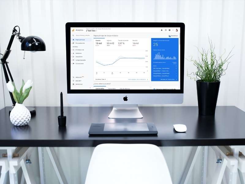 Google Analytics report on a computer screen.