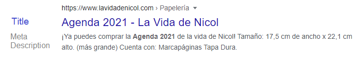 SEO in Google results.