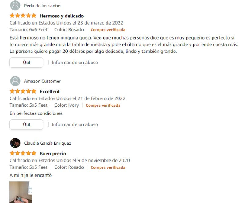 Example of authentic recommendations for a product for sale on Amazon