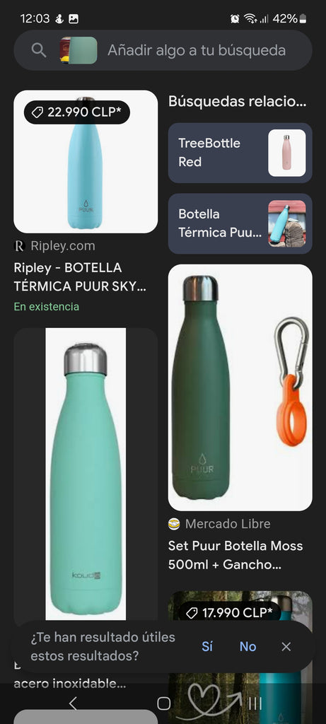 Screenshot of the results of an image search on Google