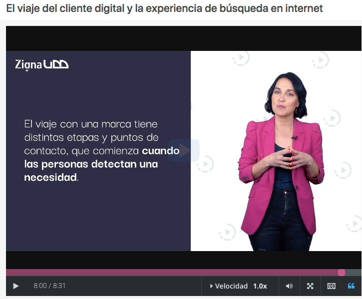 Screenshot of one of the SEO course videos showing the instructor on screen.