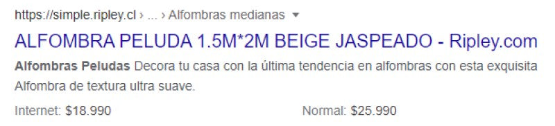 Example of how the SERP looks in a Google search result.