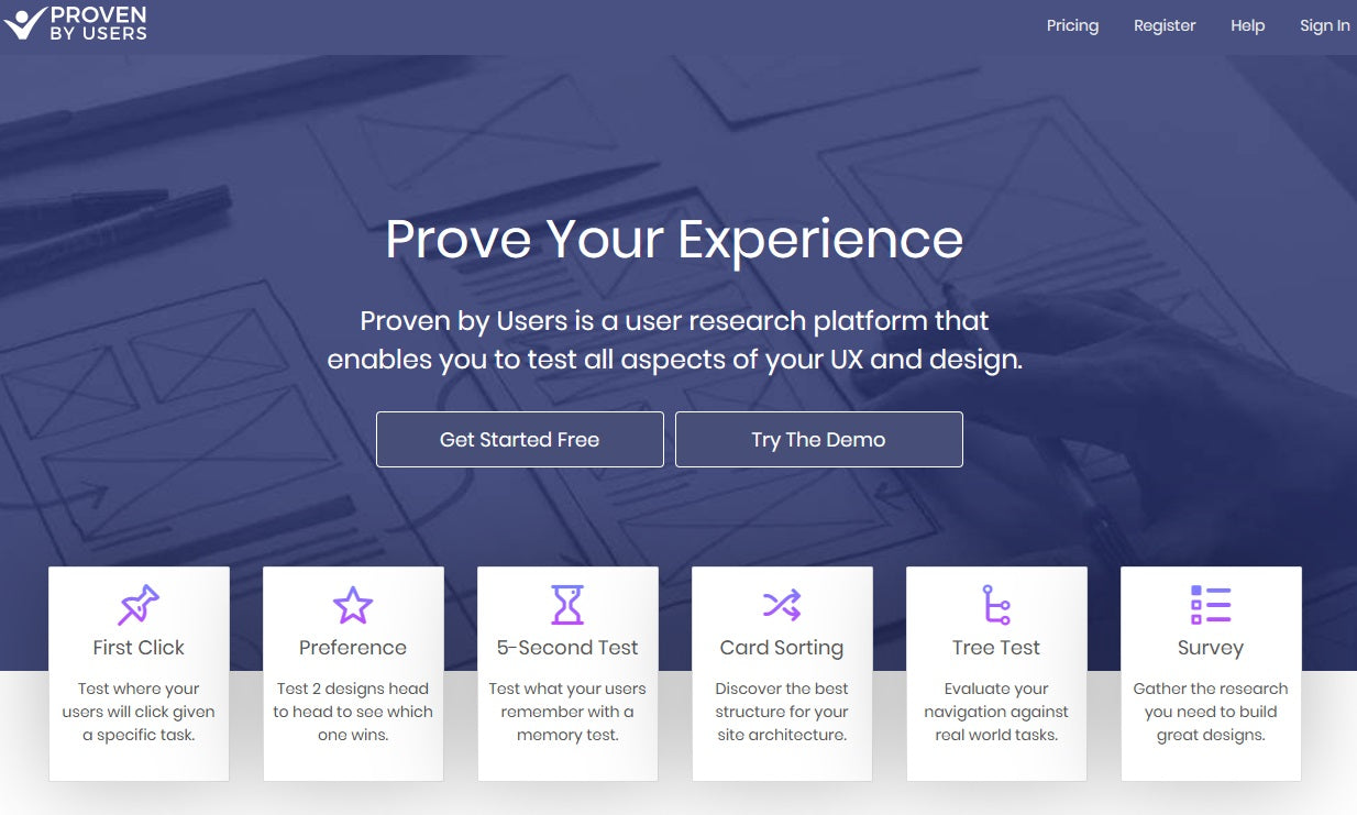 Screenshot of Proven by Users website.