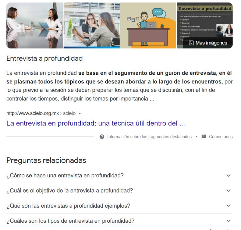 Example of in-depth interview search