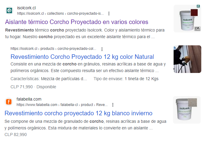 Example of an image search result on Google.