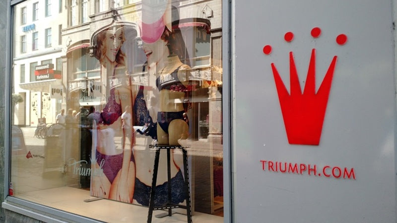 Photograph of a Triumph brand shop window