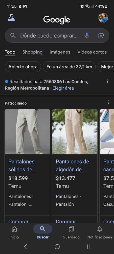 Screenshot of the result of a voice search on Google