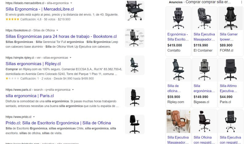 Example of image search result
