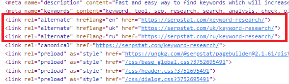 Example of how SERP metadata appears in a web page's HTML code.