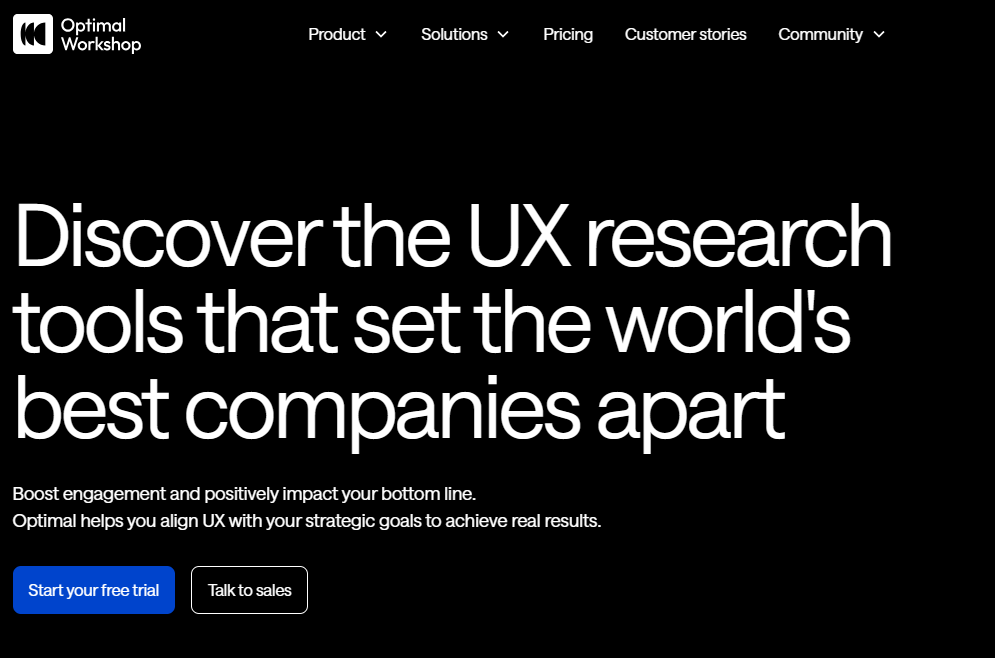 Screenshot of Optimal Workshop website