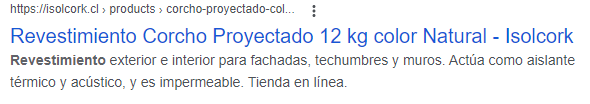 Example of the SERP on Google's search results page.